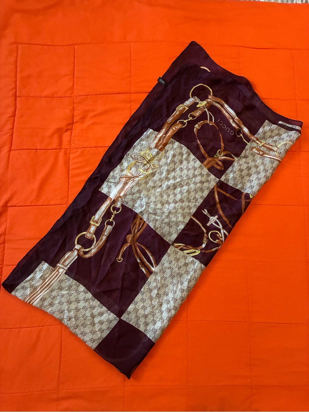 Gucci Scarf Silk Made In Italy - Picture 2 of 9